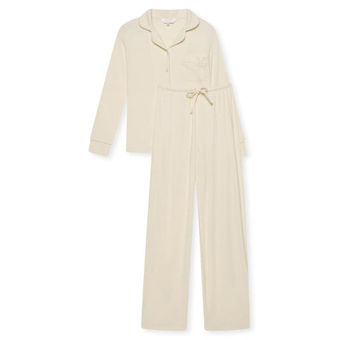 Ribbed Trouser Sleep Set- Latte