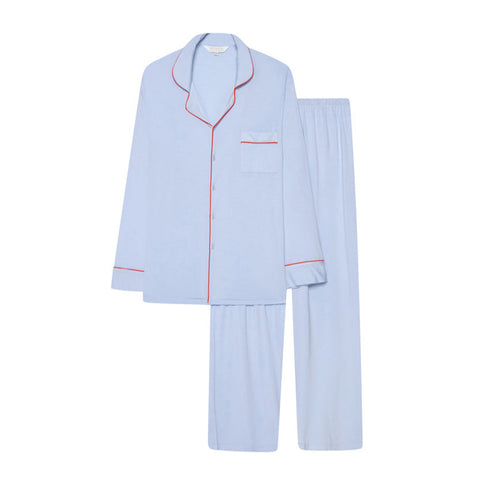 Men's Stretch Pyjama Trouser Set - Baby Blue