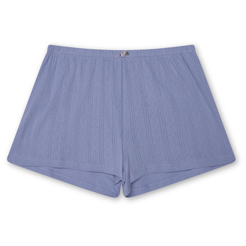 Pointelle Booty Short- Blue Violet